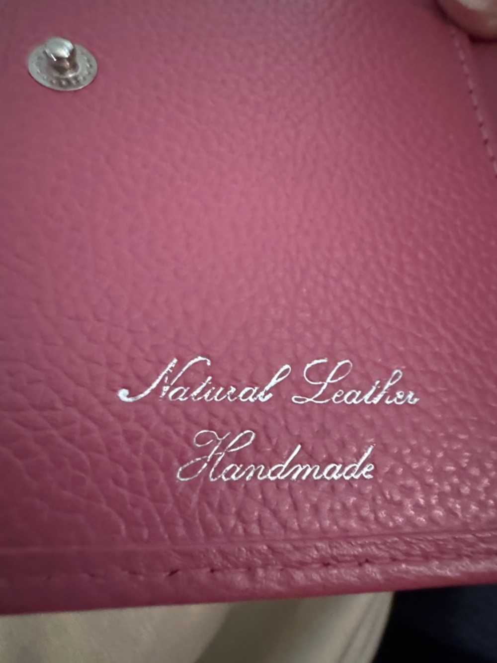 Pink Leather Zip Card Wallet